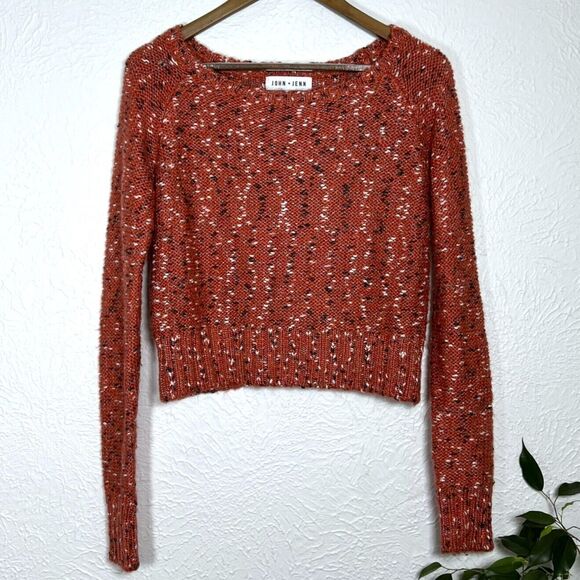 Anthropologie John + Jenn Women's XS Apple Blossom Red Marled Cropped Sweater - Picture 2 of 11